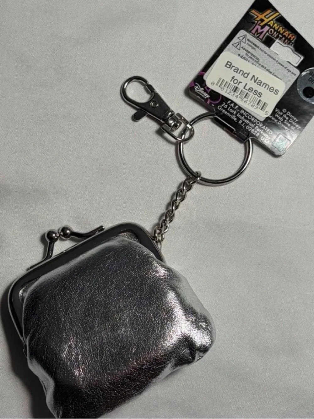Disney Metallic Silver Hannah Montana Keychain Coin Purse